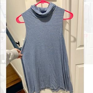 LIKE NEW, Anthropologie blue & grey striped top!